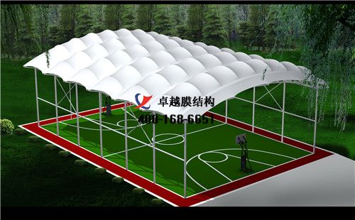  白銀膜結構門球場網球場籃球場（銅城國家級體育俱樂部）設計施工安裝案例